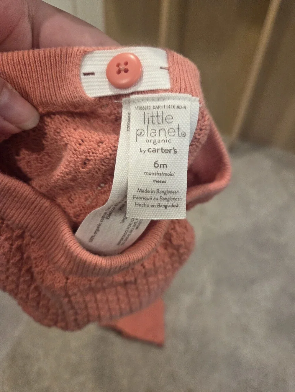 Little Planet by Carter's Organic Cotton Knit Top | 6M | Like New